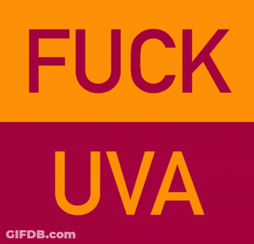 Purple And Orange Sign Saying Fuck Uva GIF