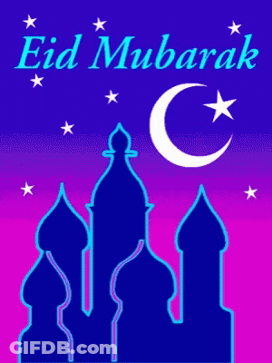 Purple And Pink Background Eid Mubarak GIF