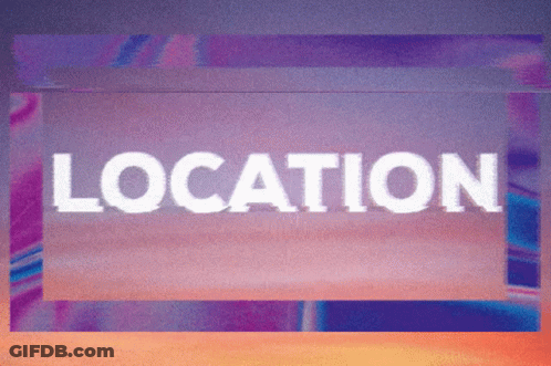 Purple And Pink Background With White Location Text GIF