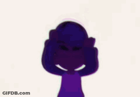 Purple And Pink Cartoon Character With Smiley Face GIF