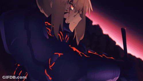 Purple And Red Anime Character With Sword GIF
