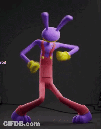 Purple And Red Cartoon Character Dancing GIF