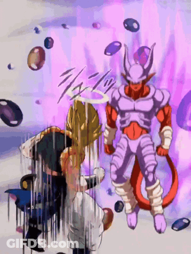 Purple And Red Cartoon Character With Purple Aura GIF