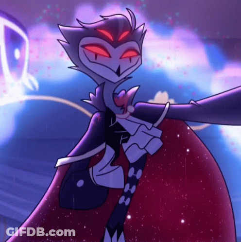 Purple And Red Cartoon Character With Red Eyes GIF