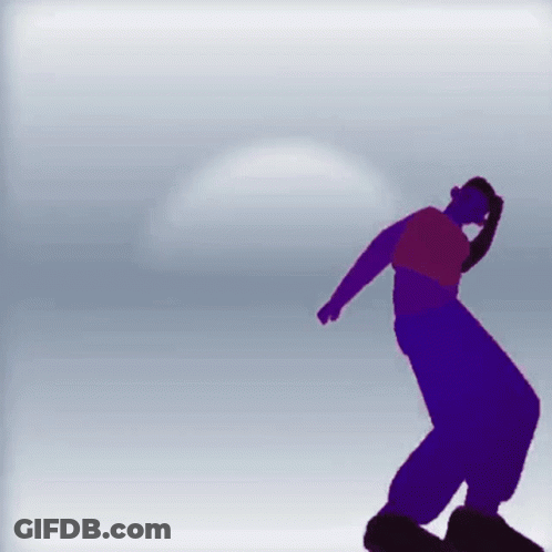Purple And Red Silhouette On Rock GIF