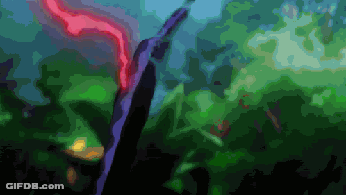 Purple And Red Swirl In A Forest GIF