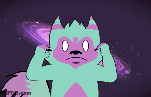 Purple And Teal Galaxy Animal GIF