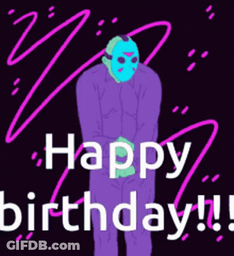 Purple And White Animal With Latinx Text GIF