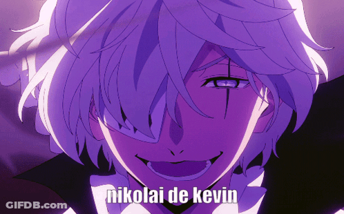 Purple And White Anime Character Nikolai De Kevin GIF