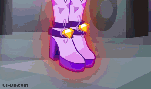 Purple And White Boots With Diamond Ankle Straps GIF