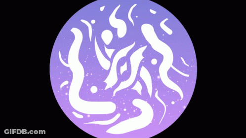 Purple And White Circle With Swirls And Stars GIF