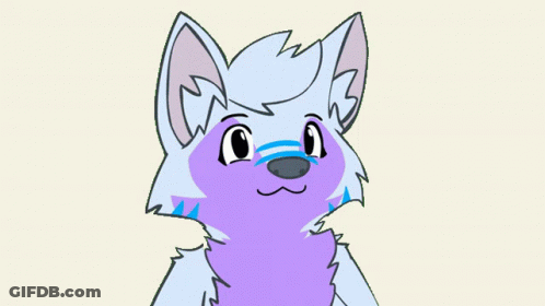 Purple And White Furry Animal GIF
