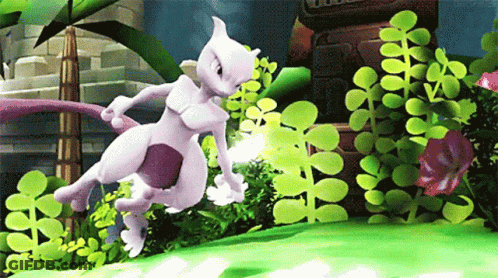 Purple And White Pokemon Jumping GIF