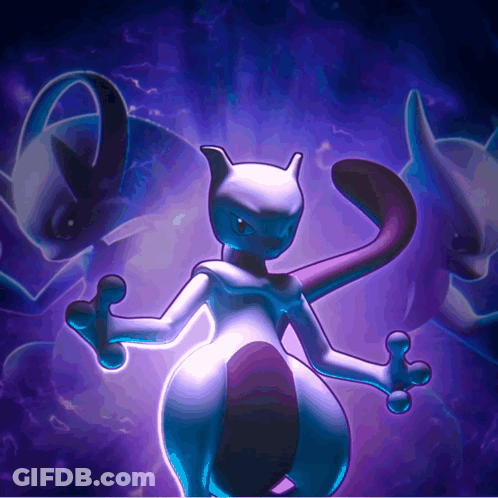 Purple And White Pokemon On Blue Background GIF
