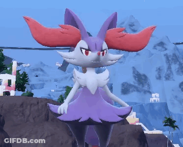 Purple And White Rabbit With Red Ears On Rock GIF