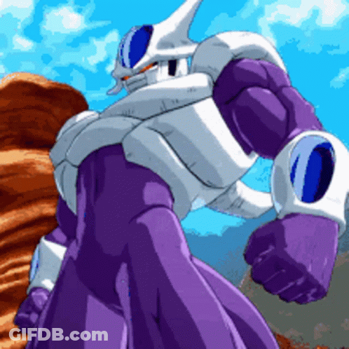 Purple And White Robot Standing In Desert GIF