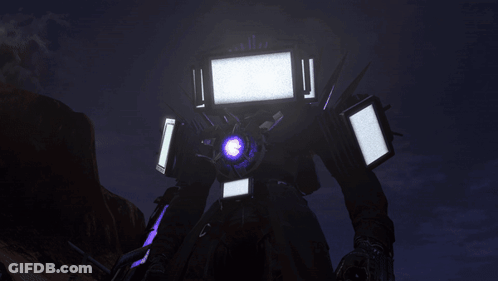 Purple And White Robot With Smiley Face GIF