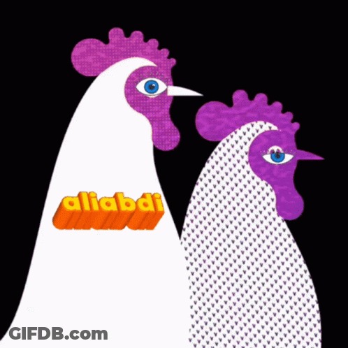 Purple And White Rooster With Aliabadi GIF