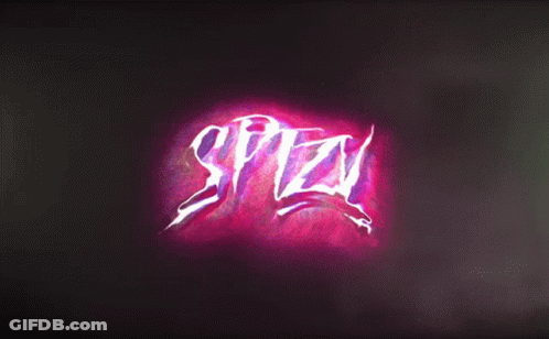 Purple And White Spitz Logo On Black GIF