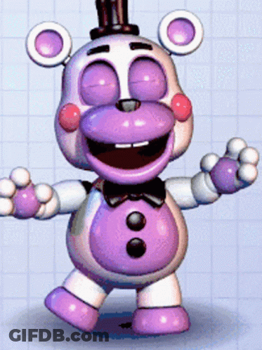 Purple And White Teddy Bear In Top Hat And Bow Tie GIF