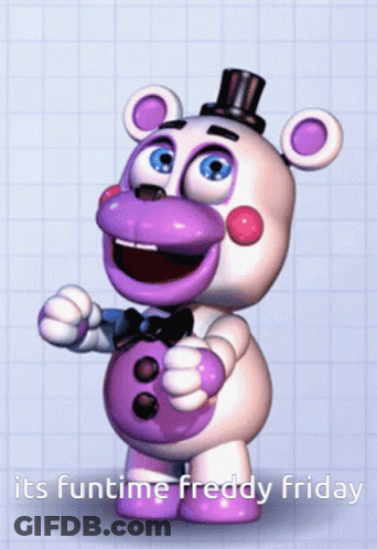 Purple And White Teddy Bear Its Funtime Freddy Friday GIF
