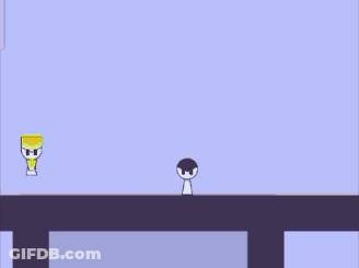 Purple And White Video Game With Donut On Wall GIF