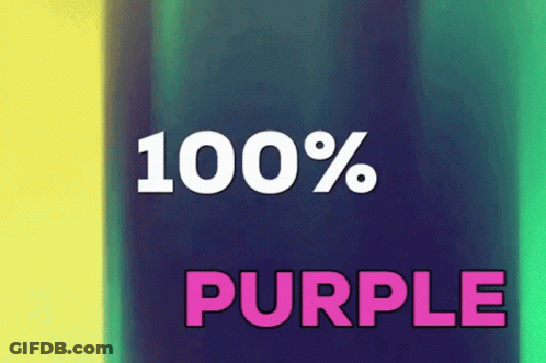 Purple And Yellow Background Saying 100% Purple GIF