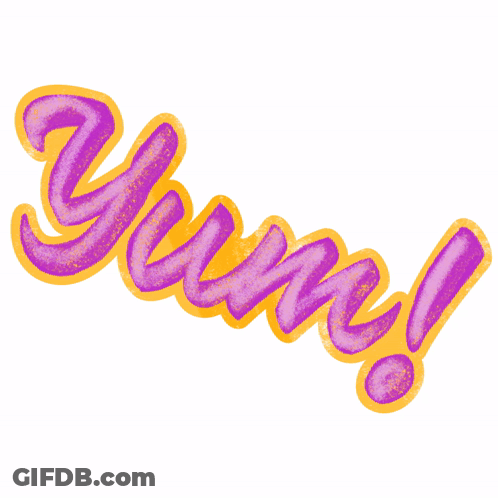 Purple And Yellow Yum Sticker GIF