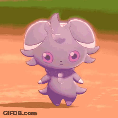 Purple Animal With Pink Eyes Walking On Dirt Field GIF