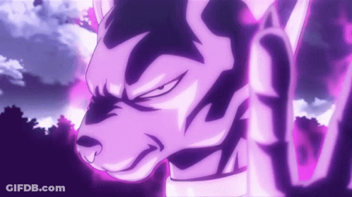 Purple Anime Character Close Up With Cloudy Sky GIF