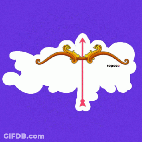 Purple Background Bow And Arrow Roposo GIF