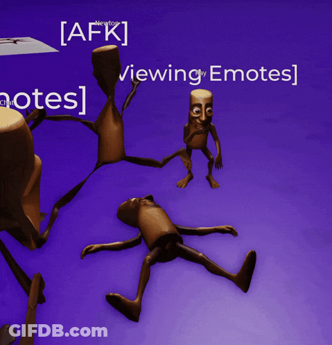 Purple Background Cartoon Saying AFK Viewing Emotes GIF