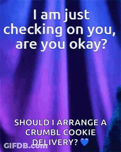 Purple Background Checking On You Crumbl Cookie Delivery GIF
