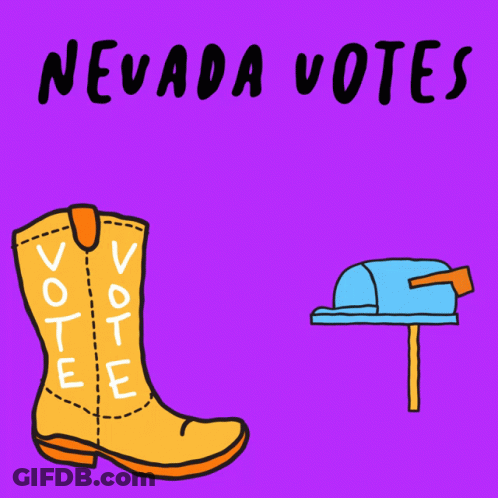 Purple Background Cowboy Boot Saying Vote GIF
