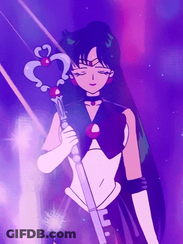 Purple Background Girl Holding Wand GIF