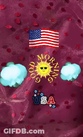Purple Background Good Morning USA GIF