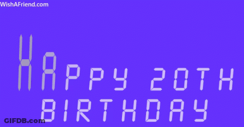 Purple Background Happy 20Th Birthday GIF