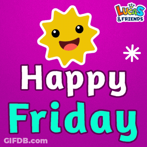 Purple Background Happy Friday Smiling Sun GIF