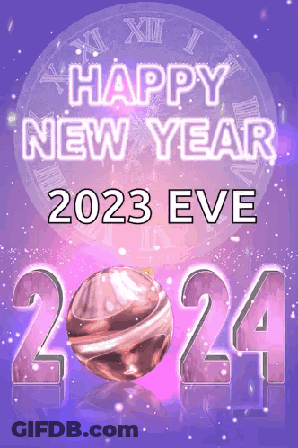 Purple Background Happy New Year 2023 Eve GIF