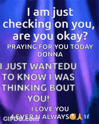 Purple Background I Am Just Checking On You Are You Okay GIF
