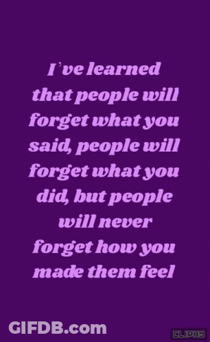 Purple Background I've Learned That People Will Forget What You Said People Will Forget What You Did GIF