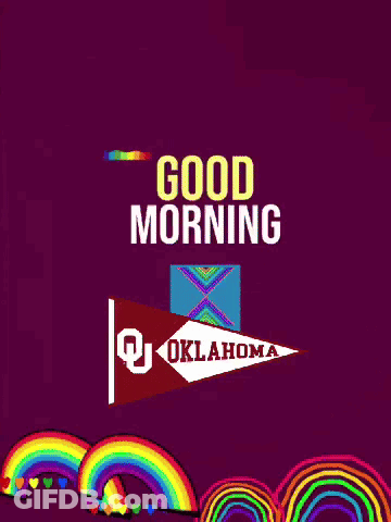 Purple Background Rainbow And Oklahoma Flag GIF