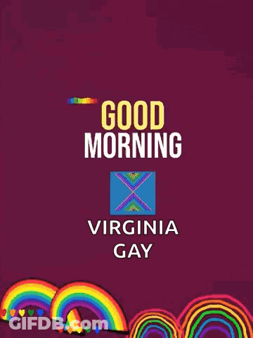 Purple Background Rainbow Good Morning Virginia Gay GIF