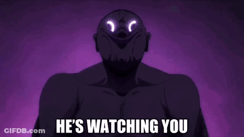 Purple Background Saying Always Watching GIF