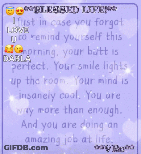 Purple Background Saying Blessed Life GIF