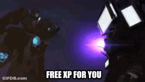 Purple Background Saying Free XP For You GIF