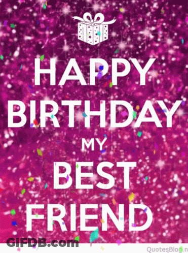 Purple Background Saying Happy Birthday My Best Friend GIF