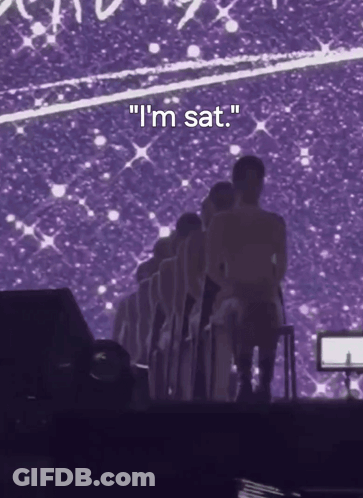 Purple Background Saying I'm Sat GIF