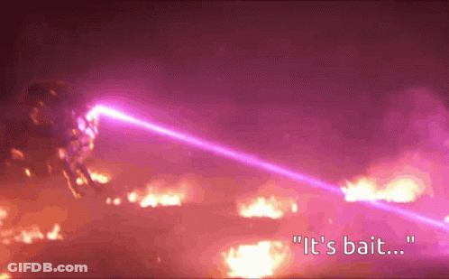 Purple Background Saying It's Bait GIF