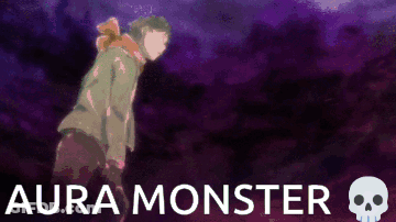 Purple Background Skull Aura Monster GIF